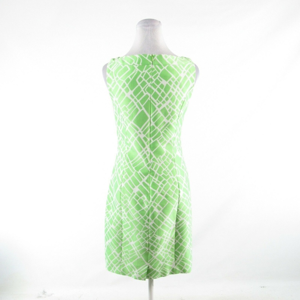 Bright green white DONCASTER sheath dress 4 - Picture 7 of 8